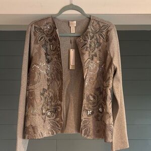 Chico's Silver Metallic Carmelita Sweater